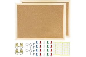 2 Pcs 11.8''×15.7'' Cork Board, Bulletin Wooden Framed Corkboards for Wall Small Vision Prayer Board Supplies Picture Boards 