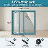 YANGTE Fly Screens for Windows 4 Pack 130x150 cm with 4 Rolls Velcro Tape view 3