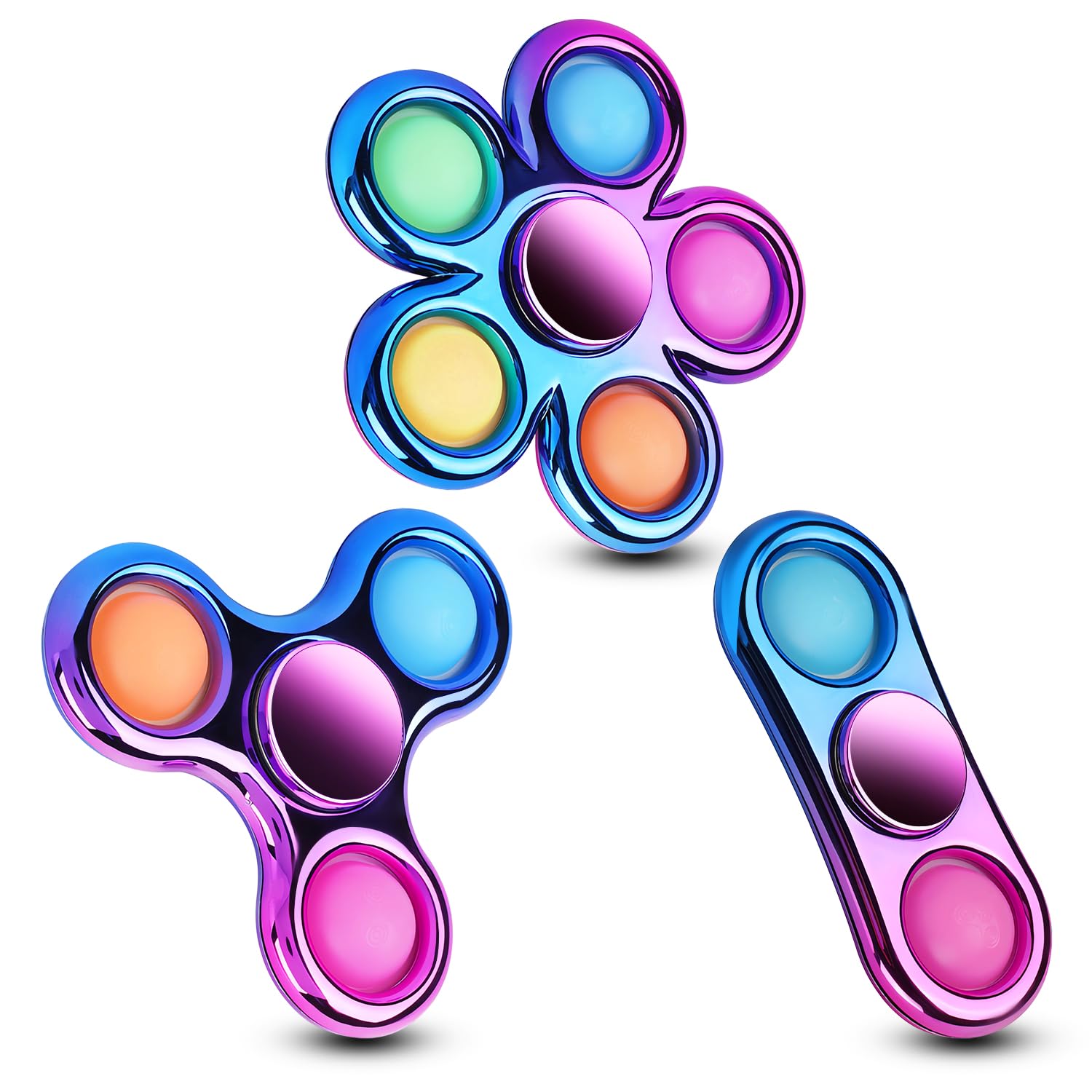Photo 1 of FIGROL 3 Pack Pop Fidget Spinners for Party Favors?Hand Fidget Bulk Toys for Classroom Return Prizes?Sensory Fidget Toys for Teens Boys Girls?Brithday Gifts Prizes