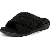 Vionic Women's Relax II Slippers, Slippers with Arch Support | Adjustable slipper, Cross straps, Cushioned footbed, Arch support, Cozy materials, Comfort fit, Indoor wear, Lightweight