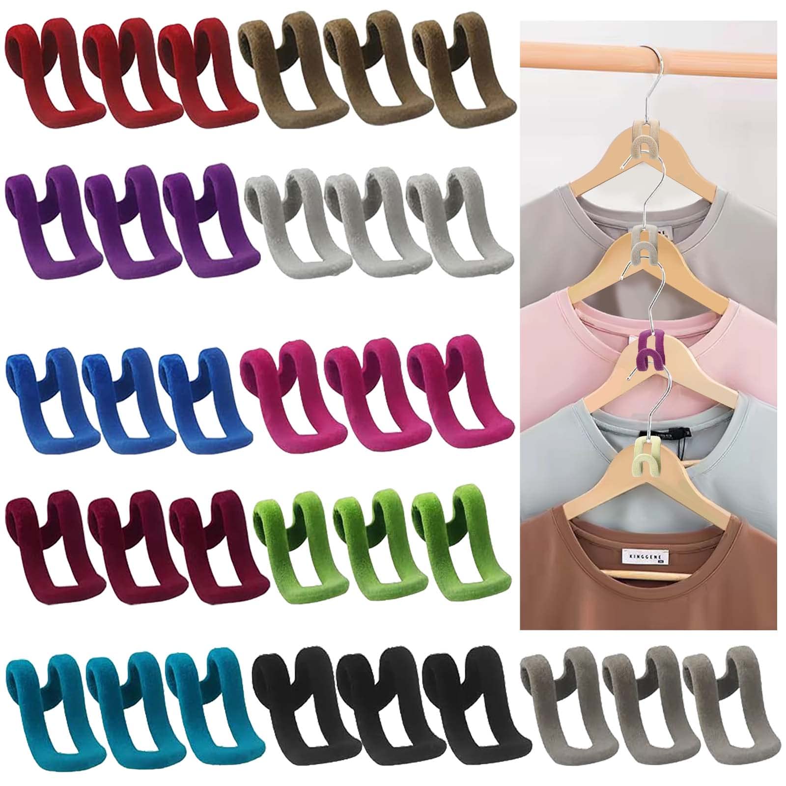 33 Pcs Hanger Mini Flocking Hook Non-slip Clothes Rack Cascading Hanger Hooks Saves Wardrobe Space Easy to Organize With a Whole Set of Clothing Bathroom kitchen Hooks