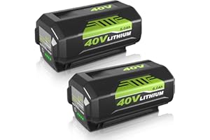 OHYES BAT 2-Pack 6000mAh OP4026 40 Volt Lithium Replacement Battery Compatible with Ryobi 40V Battery OP4050A OP40601 OP4040 OP4030 OP4050 OP40261 OP40201 OP40401 Cordless Tools with LED Indicator (Green)