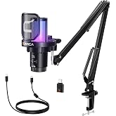 COMICA Ejoy Uni PRO(A) USB Wireless Gaming Microphone with Noise Reduction | 2.4GHz/65FT Range, One-Key Mute, RGB Lights, Streaming PC Mic For PS5, PS4, Podcast, Chat, Twitch, Discord