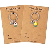 Tyqour 2pcs Teacher Appreciation Gifts for Women, Thank You Teacher Keychain, Teachers Birthday Leaving Graduation Back to School Gifts for Best Teachers End of the Year Thank You for Helping Me Grow