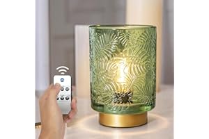 ULAROOM Battery Operated Lamp with Timer, Cordless Table Lamps for Home Decor, Portable Dimmable Brightness Small Lamp with Remote Control for Room Decorative Living Corner Bedroom (Jade Green)