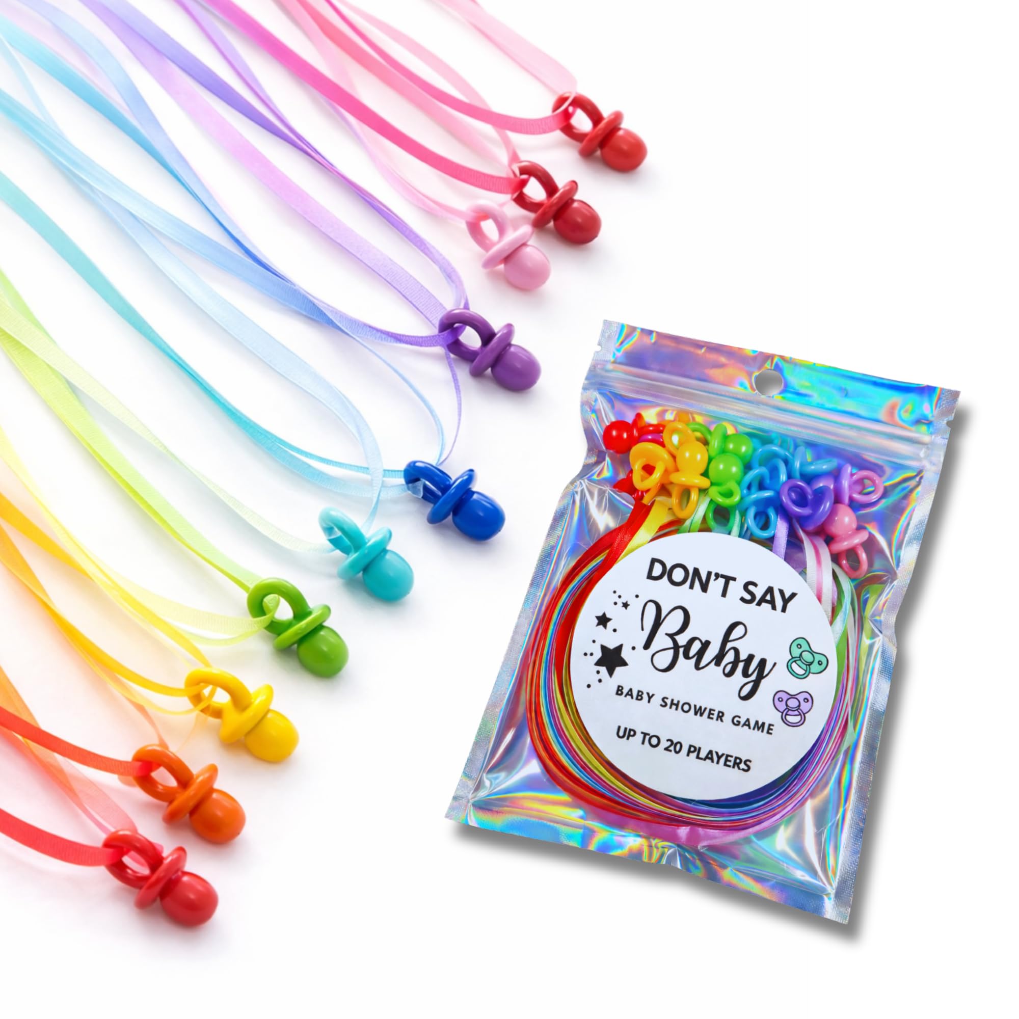 Rainbow Sensation Don't Say Baby - Baby Shower Game (20 Players, Mix