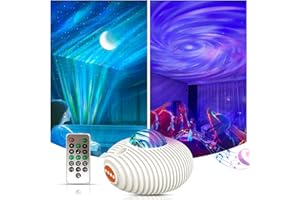 Nurluce Galaxy Projector with Timer Aurora Projector 2-in-1 Large Coverage Star Projector Nightlights with 56 Light Mode 5 White Noise Effects Birthday Gifts for Kids Adults Room