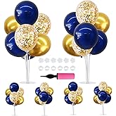 TONIFUL 6 Set Navy Blue Gold Balloon Centerpieces for Table,Balloon Arch Kit for Graduation Decorations 2026 Class of 2026 Party Decorations,New Year,Anniversary,Birthday Decoration