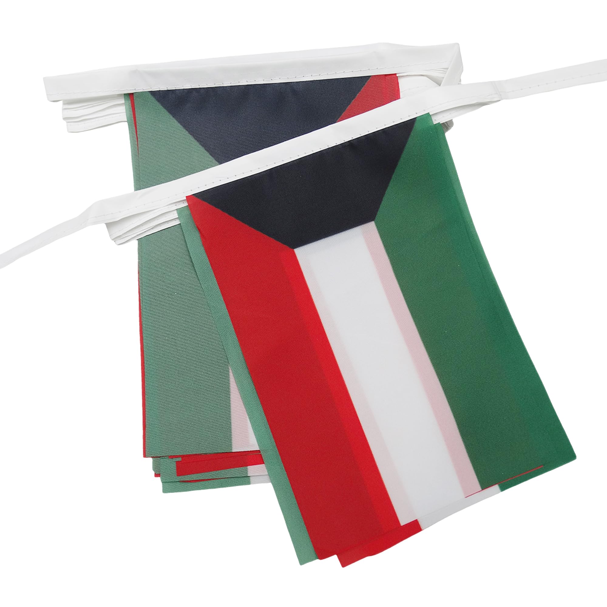 AZ FLAG Kuwait Bunting Flag, 20 Ft Garland with 20 Small Kuwaiti Flags 8'' x 6'', 100% Polyester String Pennant, 6 meters — image 1