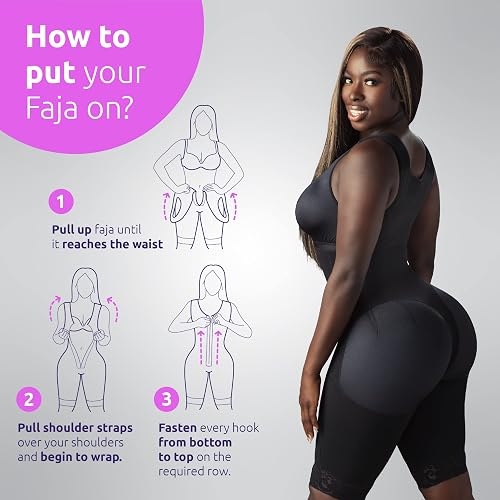 Women's Stage 2 Faja Shapewear - BBL Post Surgery Garment With Bathroom Zipper & Hourglass Compression