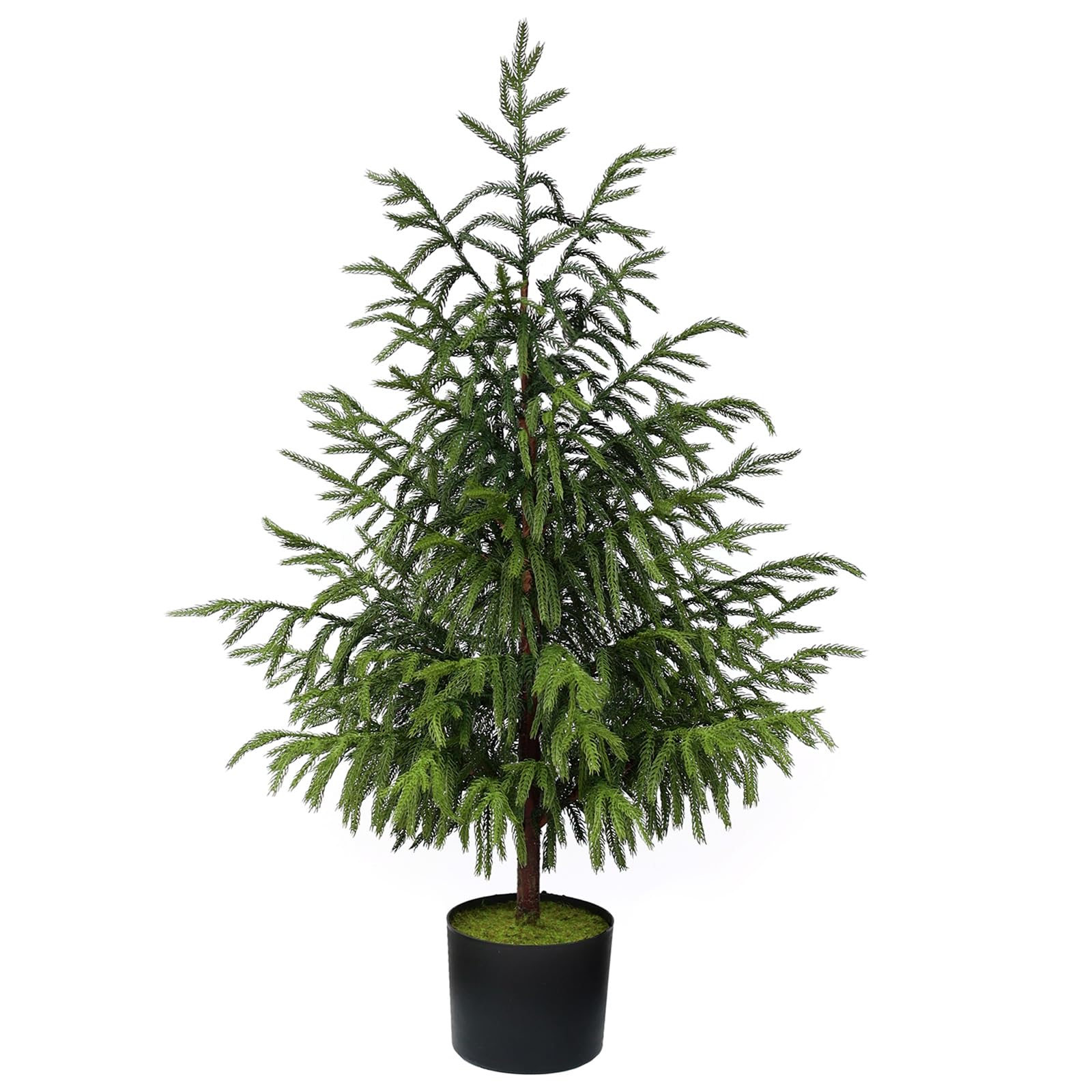 Photo 1 of FOTEEWL 3FT Real Touch Norfolk Pine Topiary Trees for Front Porch Decor - Artificial Shrubs Faux Plants Fake Potted for Outdoor Indoor Door Offices Farmhouse Home Decor