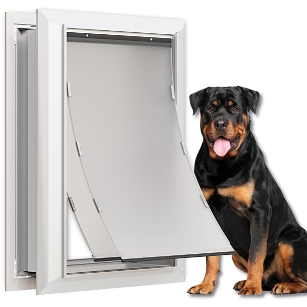 ALUMINUM DOG DOOR FOR EXTERIOR, CUTOUT SIZE 14...