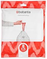 Brabantia PerfectFit Bin Liners Size B 5 L White 40 Bags Thick Plastic