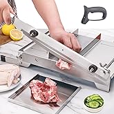 Moongiantgo Meat Bone Cutter Manual Frozen Meat Slicer Ribs Chicken Cutter Stainless Steel Cutting Machine for Lamb Chops Por