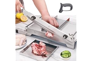 Moongiantgo Meat Bone Cutter Manual Frozen Meat Slicer Ribs Chicken Cutter Stainless Steel Cutting Machine for Lamb Chops Por