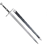 49" Medieval Sword Replica Two Hand Middle Ages Sword with Dull Blade and Scabbard. for Collection, LARP, Cosplay,Gift