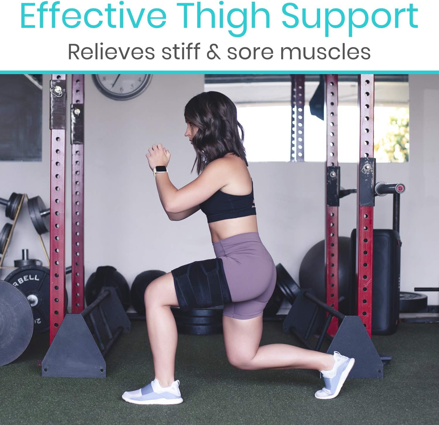 Vive Thigh Brace - Hamstring Quad Wrap - Adjustable Compression Sleeve Support for Pulled Groin Muscle, Sprains, Quadricep, Tendinitis, Workouts, Cellulite Slimmer, Sports Injury Recovery - Men, Women: Sports & Outdoors