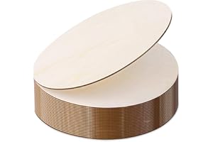 20 Pieces 12 Inch Round Wood Discs for Crafts, Audab Unfinished Wood Circles Wood Rounds Wooden Cutouts for Crafts, Door Hanger, Door Design and Wedding Decorations
