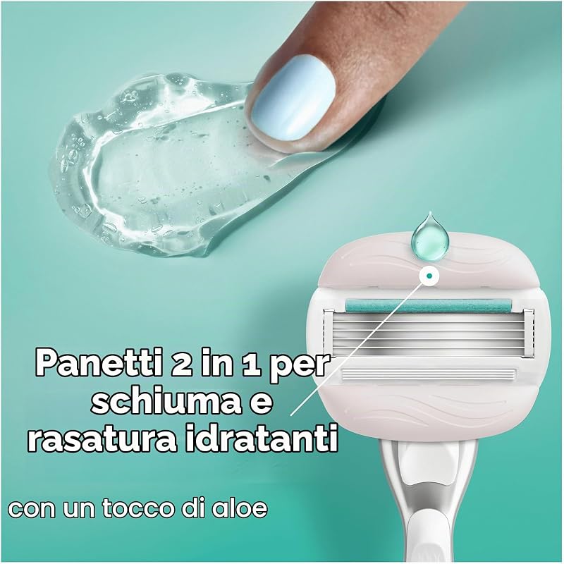 Rasoio Donna Comfortglide Sensitive per Rasoio a 5 Lame, 1 Manico + 6 Lamette Donna