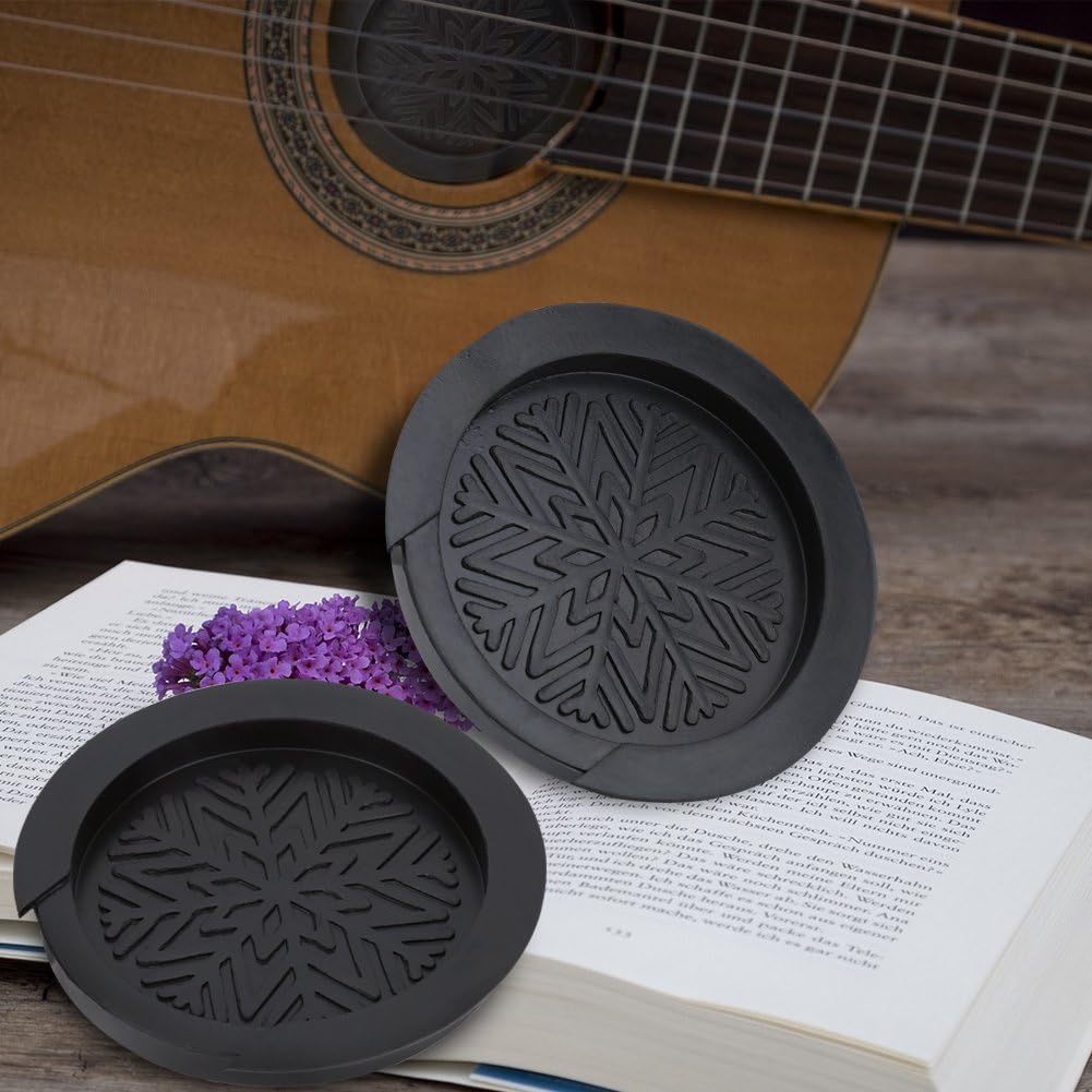 Yosoo Guitar Soundhole Cover, Soft Rubber Sound Cover to Halt Feedback Buster Prevention, Black - Image 3