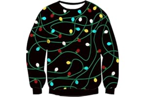 TUONROAD 7-14 Years Boys & Girls Ugly Christmas Sweater 3D Printed Holiday Satan Clause Pullover for Kids Sweatshirts