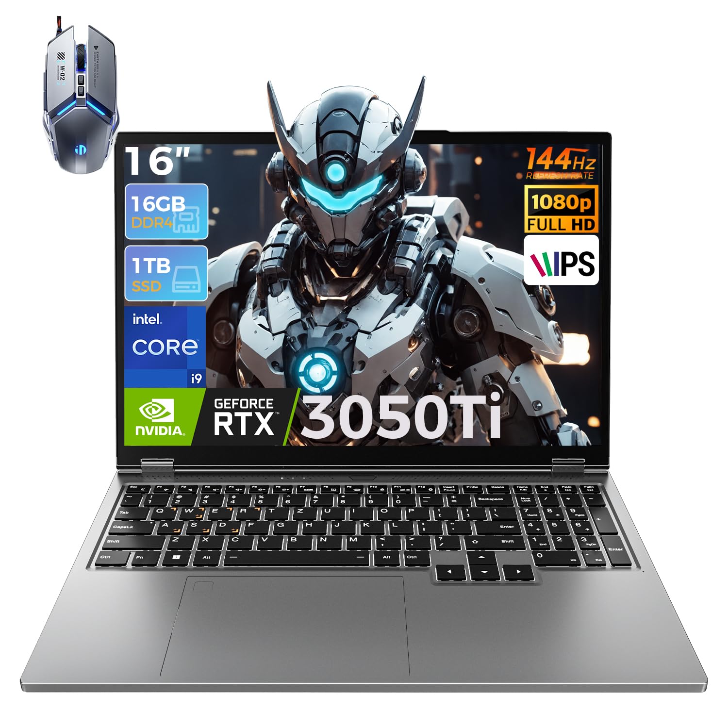 【RTX 3050Ti搭載・144hz・GDDR6】ゲーミングノートPC Core i9-9880H RTX3050Ti/16GBメモリ/1TB SSD/最大5.0GHz/Windows 11 Pro/16インチ/動画編集/マウス・マウスパッド付き S1 Pro商品画像