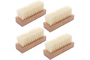 LOVEBB 4-Packs Wooden Nail Brush Sturdy, Non-Slip Fingernail Hand Scrub Brush Nail Cleaning Brush for Nails and Toes