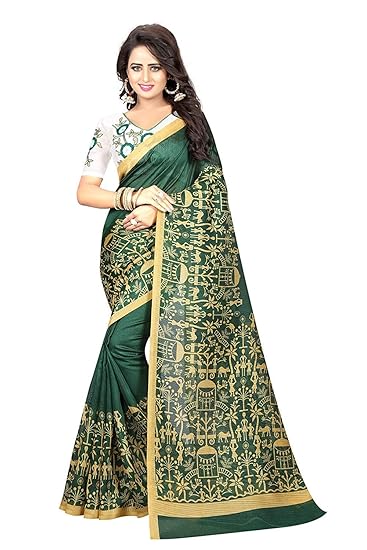 Hasti Womens Khadi Silk Saree With Blouse Piece