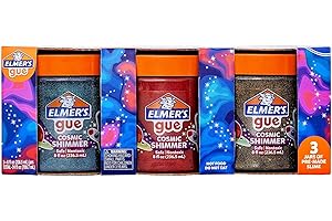 Elmer's Gue Premade Slime, Cosmic Shimmer Glitter Slime, Variety Pack, 3 Count