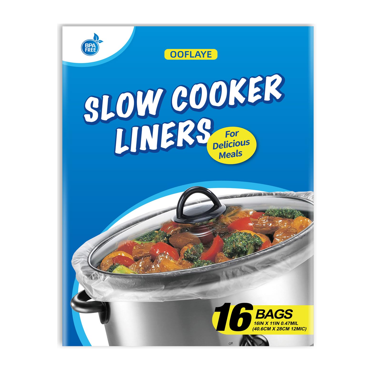 Slow Cooker Liners Small Size Pot Liners Disposable Cooking Bags Fit 1-3QT Suitable for Slow Cooker and Oval & Round Pot (16)