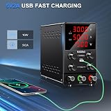RUZIZAO 30V 5A DC Bench Power Supply Variable 0.01V 0.001A USB 5V/2A view 5