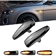 Xinctai Smoked Sequential LED Side Marker Turn Signal Light Dynamic Blinker Compatible With Mitsubishi Outlander Sport Lancer Evolution Evo X Mirage Front Fender Side Marker Lamp