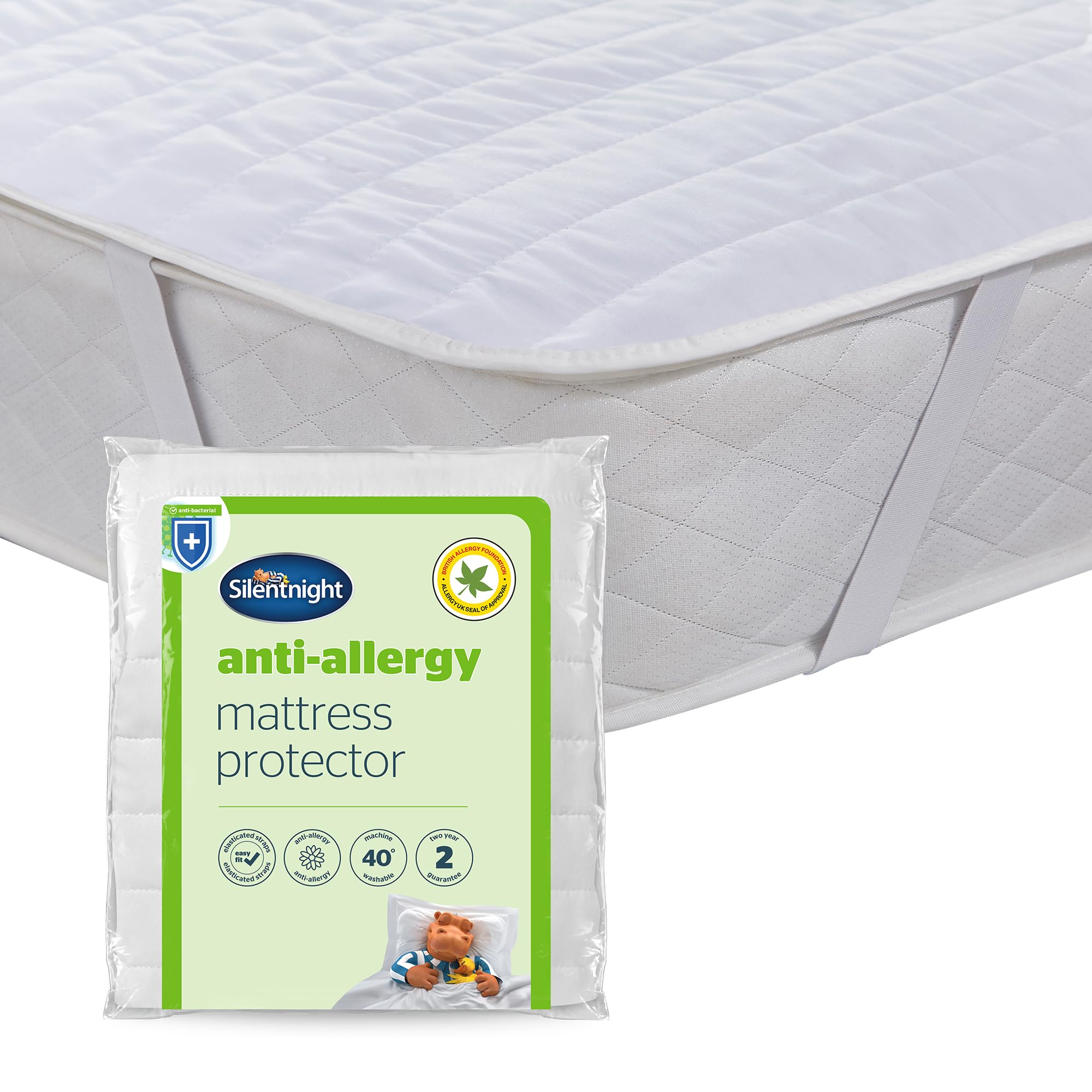 Silentnight Anti Allergy Protector - Ideal for Allergy and Asthma Sufferers Protecting Against Bacteria and Dust Mites - Machine Washable (1, Small Double)
