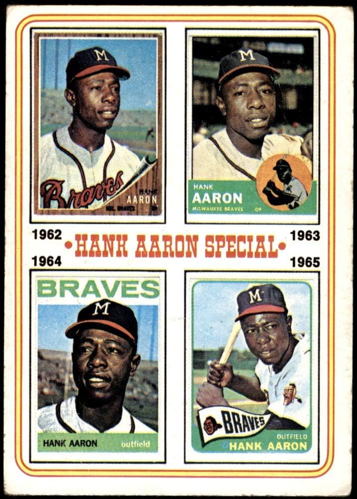 Amazon Com 1974 Topps 4 Special 1962 65 Hank Aaron Atlanta Braves Baseball Card Dean S Cards 2 Good Braves Collectibles Fine Art