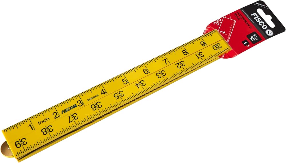 Fisco FSCXFY1ME Yellow Abs Nylon Rule 1m 39in Handyman Four Fold