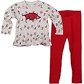 Wes and Willy Infant and Toddler Little Girls College Team All Over Logo Outfit
