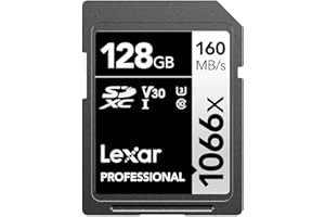 Lexar Professional 1066x 128GB SDXC UHS-I Card Silver Series, Up to 160MB/s Read, for DSLR and Mirrorless Cameras (LSD1066128