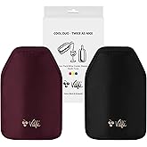 Wine Cooler Sleeve Duo Pack - Perfect for Wine & Champagne Lovers, Multicolor with Classic Black & Rich Burgundy, Stretchable, Flexible, Durable Design, Champagne Cooler Bag - Velfli