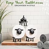 VELENTI Sheep Toilet Roll Holder - 3D Printed Black Sheep Bathroom Set view 4
