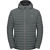 Little Donkey Andy Men's Waterproof Puffer Jacket Hooded Windproof Warm Down Jacket with Recycled Insulation