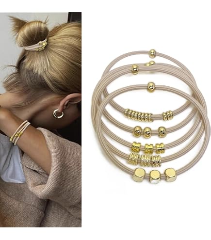 Leather Ponytail Holders 10 Pack Elastic Hair Ties with Sterling Gem Stylish Amazon.com : KNOTTY Signature Pony Tail Holders with  main image 3