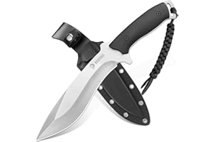 NedFoss Kukri Survival Knife with Sheath, 6" Full Tang Fixed Blade Hunting Knife with G10 Handle for Outdoor, Camping and Sur