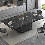 HSH 78” Black Dining Table for 6 to 8, Rectangle