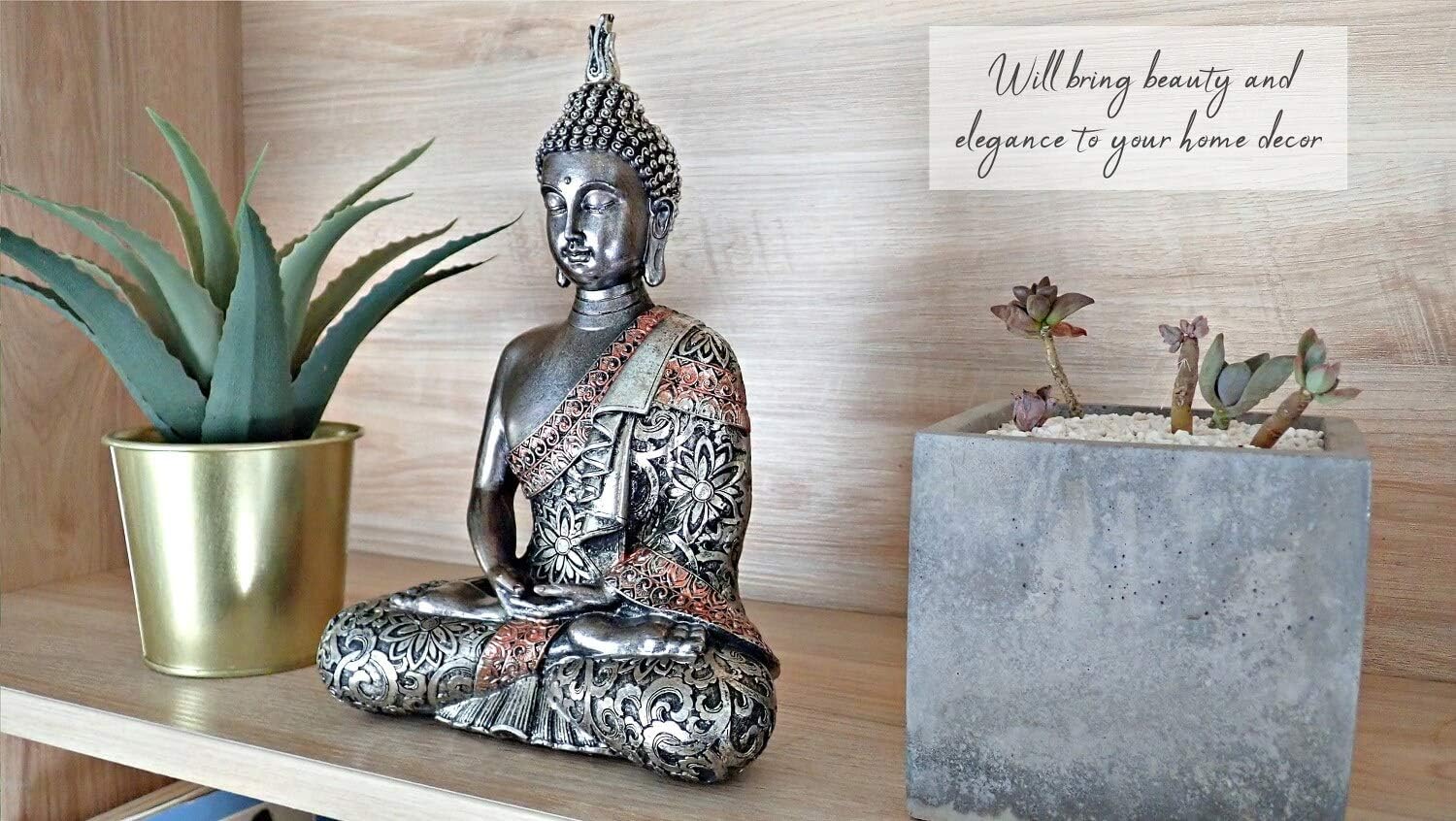 25DOL Buddha Statues for Home. 10.3" Buddha Statue (The Final Meditation). Collectibles and Figurines, Meditation Decor, Spiritual Living Room Decor, Yoga Zen Decor, Hindu and East Asian Décor: Kitchen & Dining
