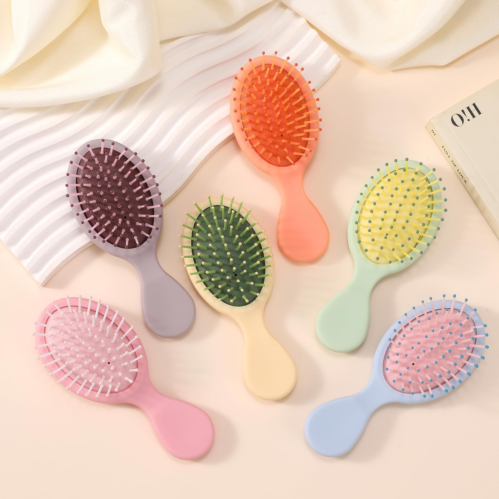 Photo 1 of 1 Pack Mini Hair Brush, Air Cushion Massage for Women, Small Comb Air Cushion Hairbrush, Mini Wet Travel Detangling Brush Oval Scalp Massage Combs Pink