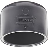 Spears 847 Series PVC Pipe Fitting, Cap, Schedule 80, 2" Socket