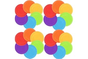 Nujzuir Kids Flying Disc 7 Inch Silicone Flying Disks Bulk for Children Dog Outdoor Backyard Lawn School Teaching Early Education Sports Games Party Favors, 6 Colors，6/12/24pcs