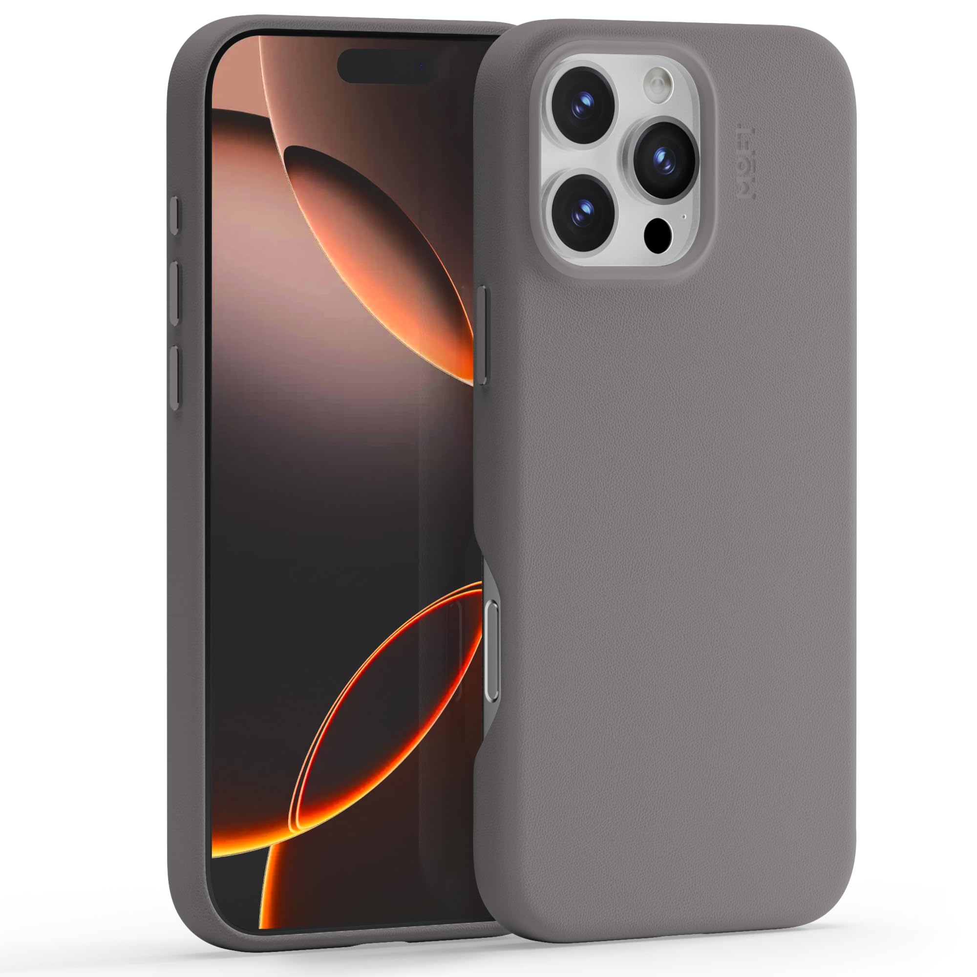 MOFT Snap Case MOVAS for iPhone 16 Pro Max, Magnetic Vegan Leather Phone Case, Taupe — image 1