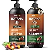VANIDOX Batana Oil Shampoo and Conditioner Set – Biotin & Niacinamide Infused – Sulfate-Free, Paraben-Free – Moisturizing & Strengthening Hair Care for All Hair Types – 2 x 16 fl oz