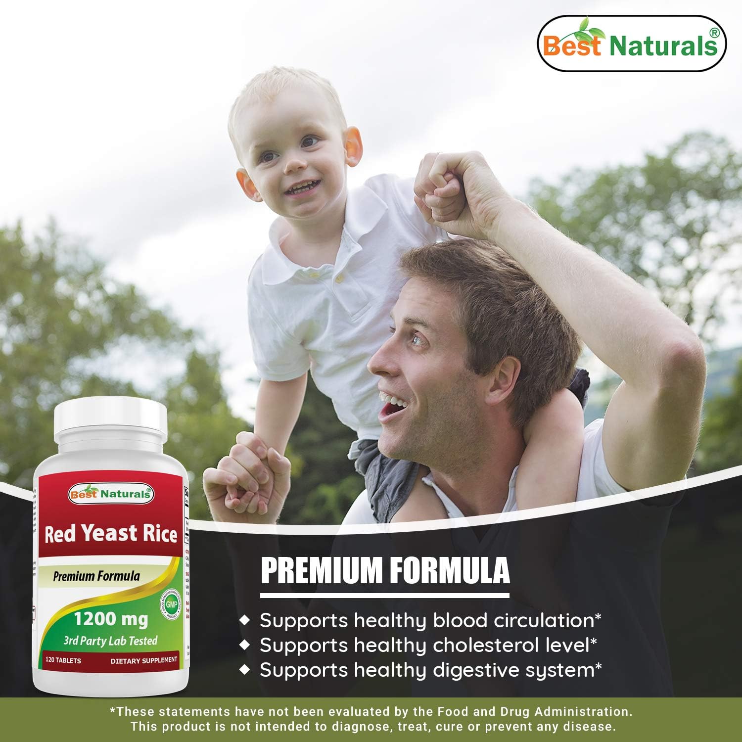 Best Naturals Red Yeast Rice Cholesterol Support 1200 mg (Non-GMO) 120 Tablets: Health & Personal Care